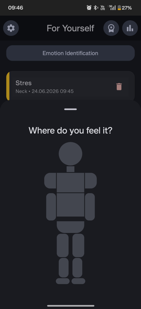 Interaktywna mapa emocji w aplikacji "Dla Siebie" 